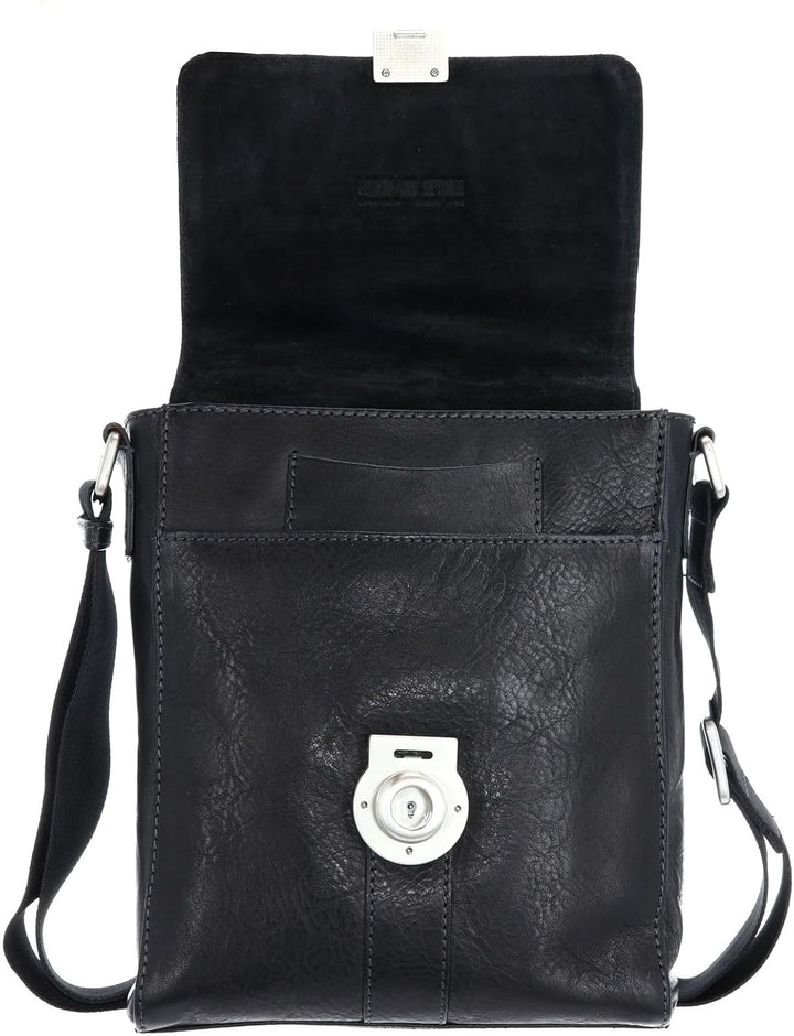 Leonhard Heyden Bergamo S Umhängetasche Leder 20 cm Schwarz, Schwarz