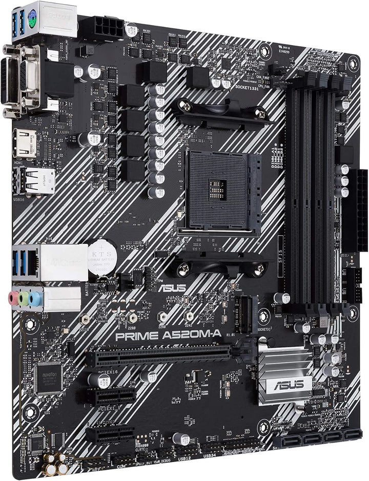 ASUS Prime A520M-A II/CSM Mainboard Sockel AM4 (AMD Ryzen, Micro-ATX, M.2, 1Gbit/s-Ethernet, SATA 6G