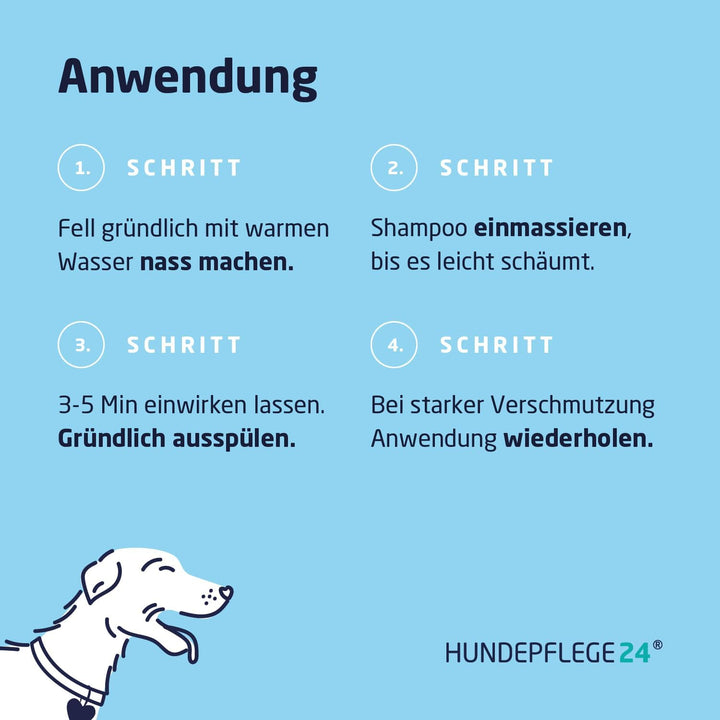 Natürliches Hundeshampoo gegen Juckreiz 3in1 - Mit Fellglanzformel und integriertem Conditioner - Un