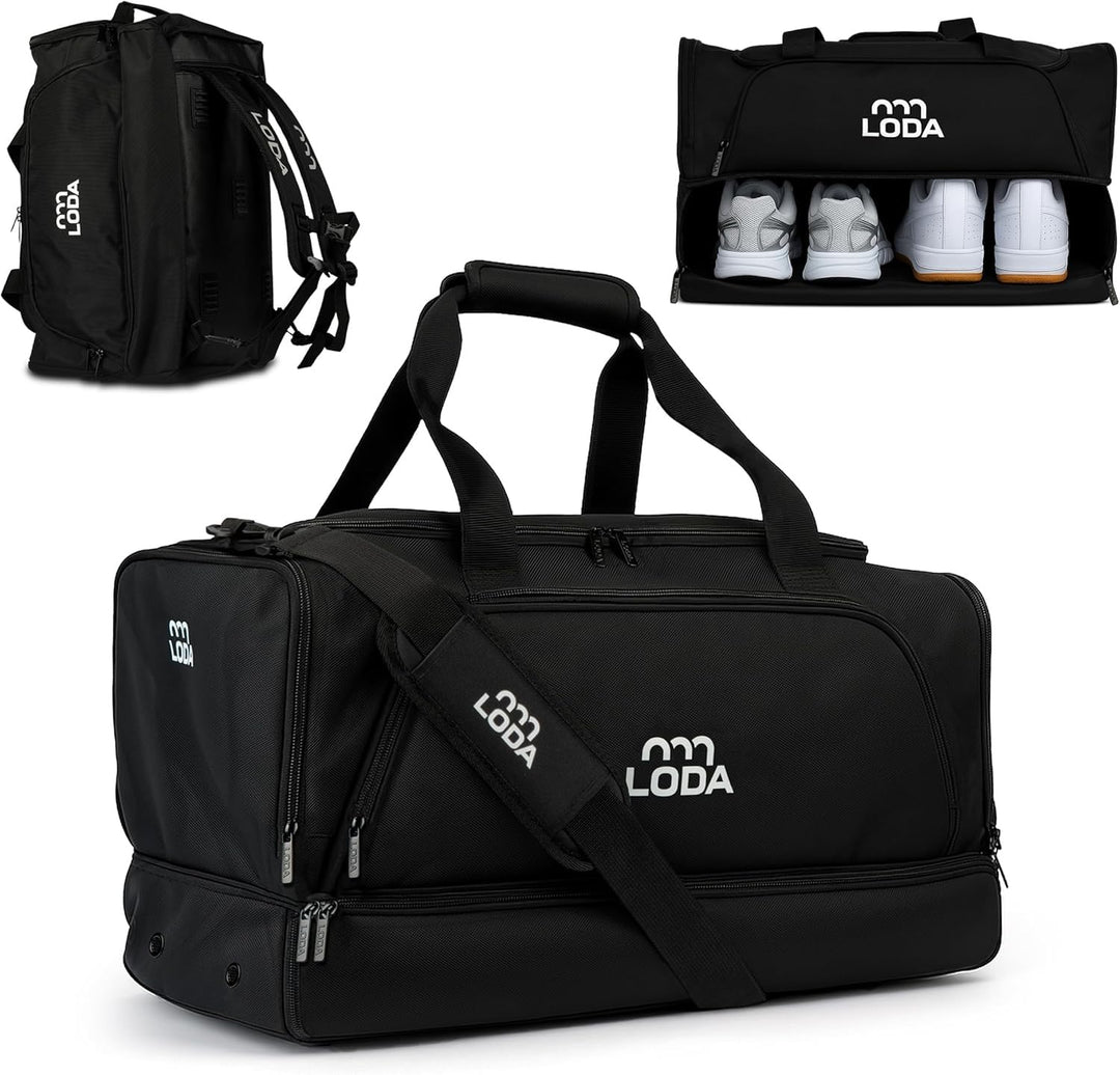 LODA compact (48L) Multifunktions-Sporttasche - Kompakt & Praktisch, Rucksackfunktion, Schuh- und Na
