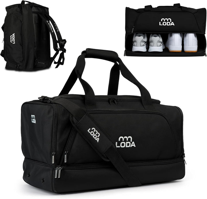 LODA compact (48L) Multifunktions-Sporttasche - Kompakt & Praktisch, Rucksackfunktion, Schuh- und Na