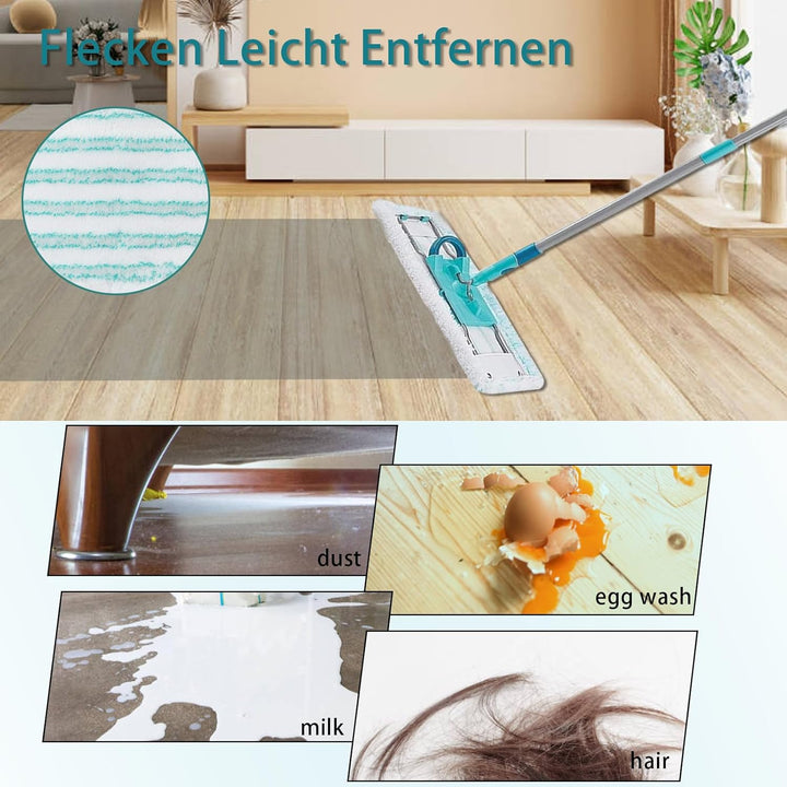 Leifheit Profi XL Micro Duo Wischbezüge Set, Mikrofaser für Leifheit Wischmop Ersatzteile, Flecken E