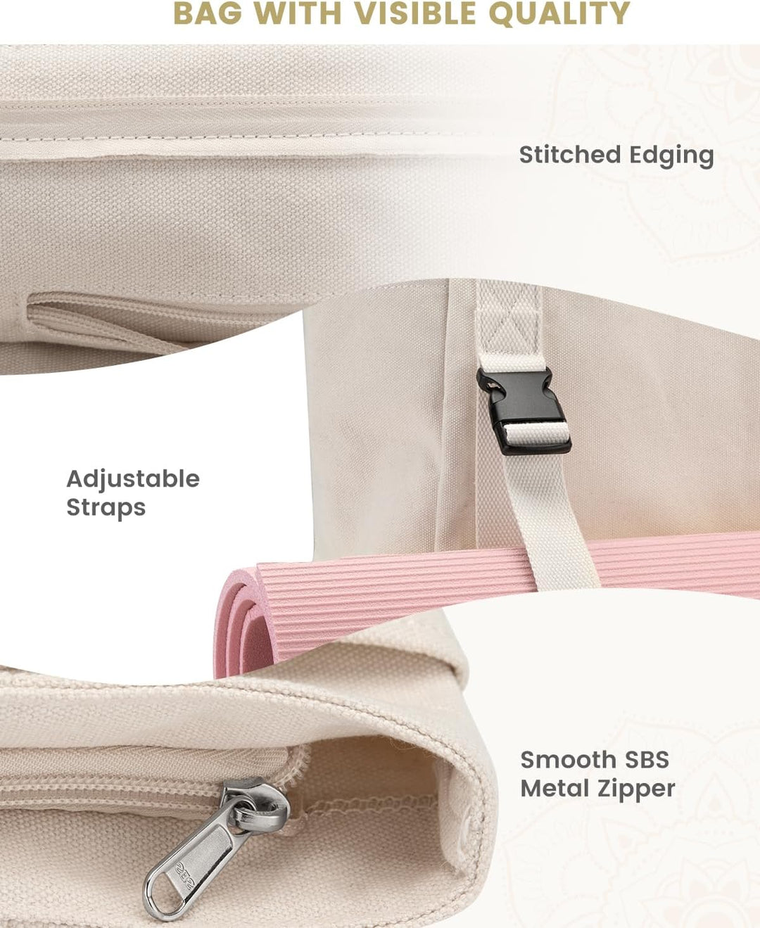 Gonex Yogatasche, Yogamatte Tasche mit Mehreren Taschen für Damen und Herren, Canvas wasserdichte To