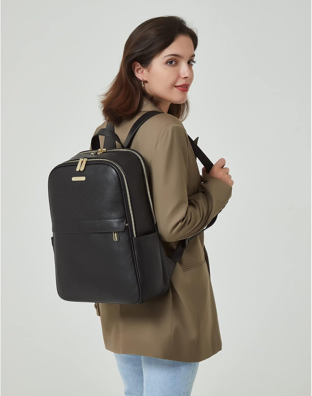 BOSTANTEN Leder Rucksack，15.6 inch Laptop Rucksäcke Casual Daypack Braun Stadtrucksack Backpack Dayp