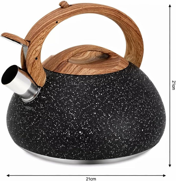 Klausberg Flötenkessel Wasserkessel 2.7L Kessel 7-Schicht Boden Schwarz KB-7279, Schwarz