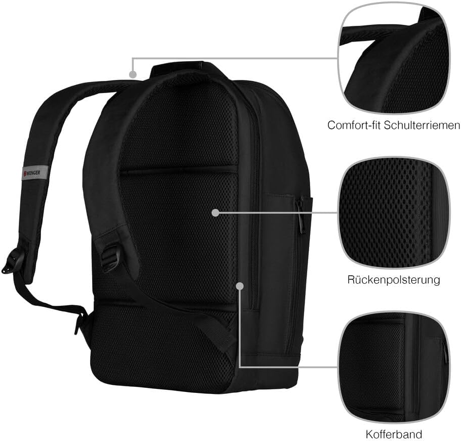 WENGER Reload 16 Laptop-Rucksack mit Tabletfach bis 10 Zoll, Notebook bis 16 Zoll, Organizer, 16 l,