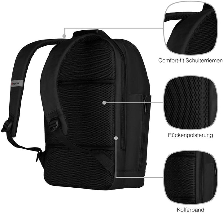 WENGER Reload 16 Laptop-Rucksack mit Tabletfach bis 10 Zoll, Notebook bis 16 Zoll, Organizer, 16 l,