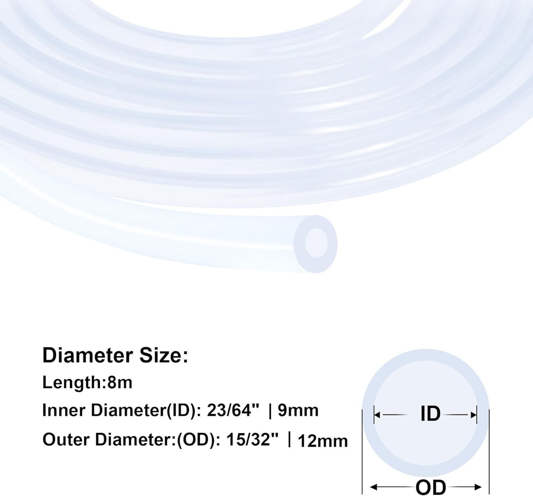 Silikonschlauch,iMeistek 9mm ID x 12mm OD,8 Meter,Flexibler Lebensmitteltaugliche Schläuche,Wasser-L