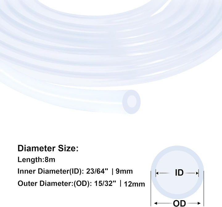 Silikonschlauch,iMeistek 9mm ID x 12mm OD,8 Meter,Flexibler Lebensmitteltaugliche Schläuche,Wasser-L