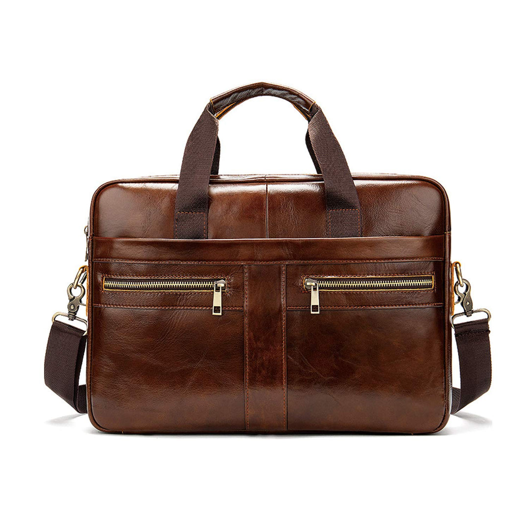 FANDARE Herren Laptop-Aktentaschen Leder Handtasche Business Umhängetasche Wasserdicht Crossbody Mes