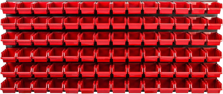 Lagersystem Werkstattregal | 172 x 78 cm | 84 stck. Box | Wandregal mit Stapelboxen - Wandplatten Ex