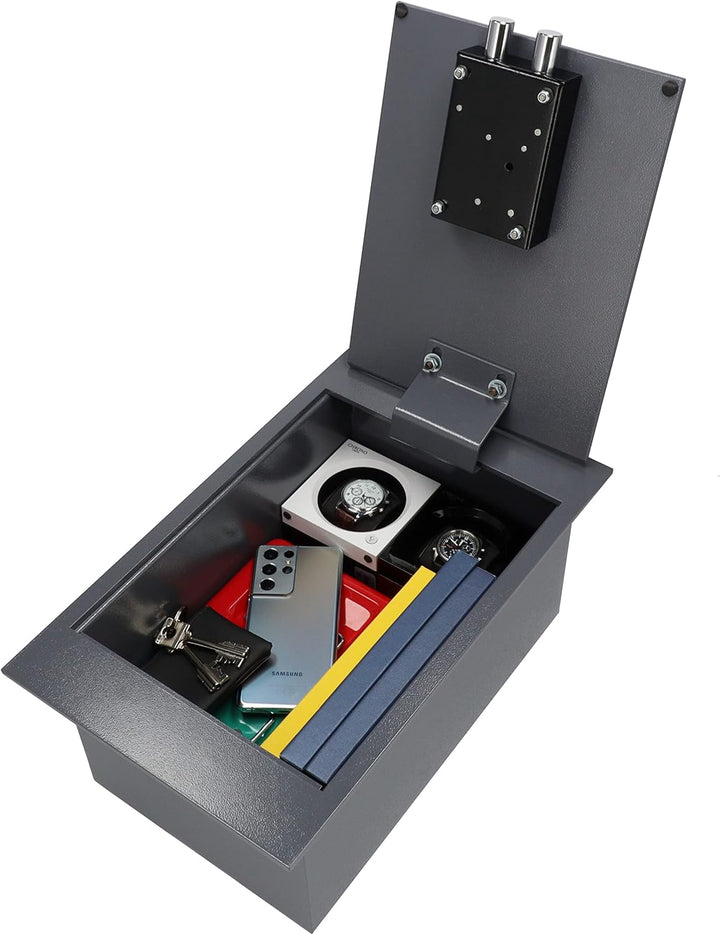 Brihard Bodenmontierter A4-Dokumententresor mit Schlüsselschloss – 13,5L Sichere Aufbewahrung – Auss