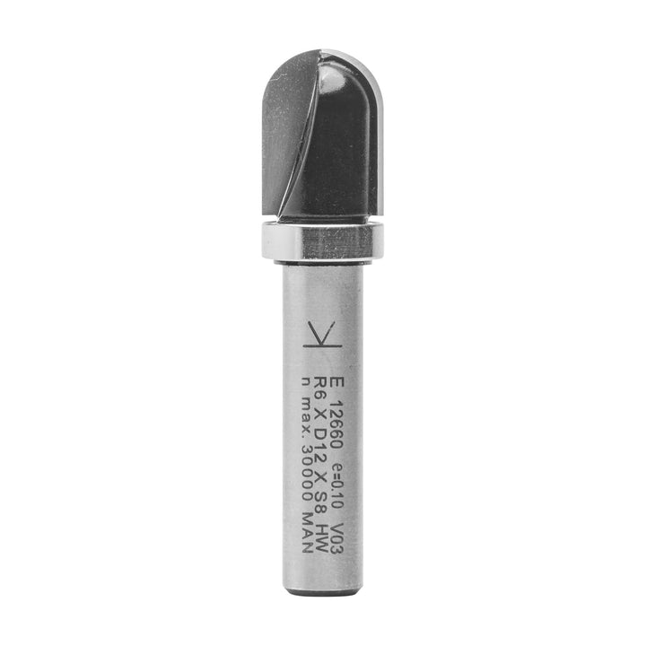 ENT 12660 Wasserrinnenfräser HW, Schaft (S) 8 mm, Durchmesser (D) 12 mm, NL 16 mm, R 6 mm, SL 32 mm,