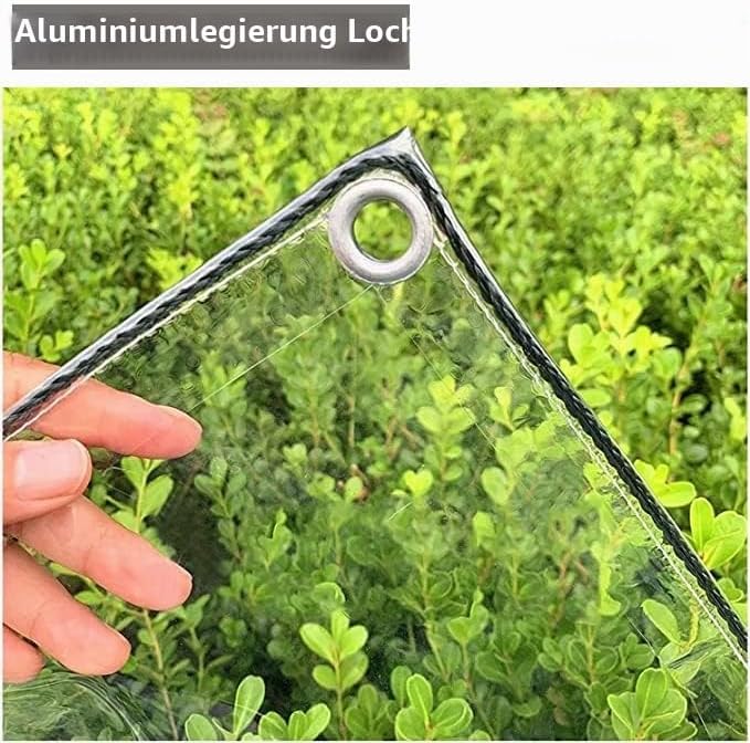 Plane Wasserdicht Transparent mit Ösen, Durchsichtig PVC Abdeckplane, Reissfest Wetterfeste Plane fü