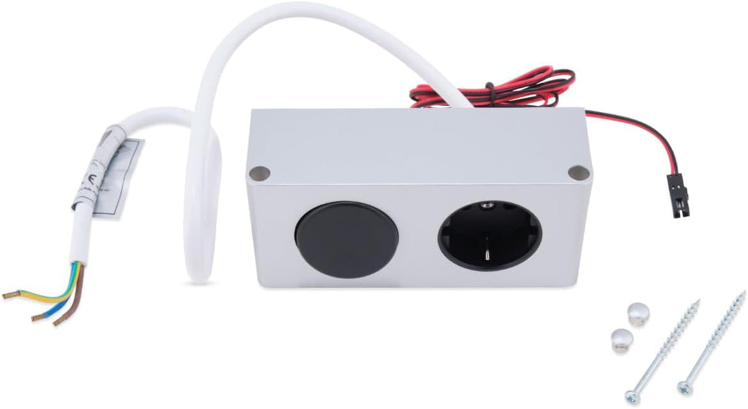 kalb | Energiebox 12V 10W für LED Beleuchtung Kombibox Steckdose und Schalter (mit Netzteil)