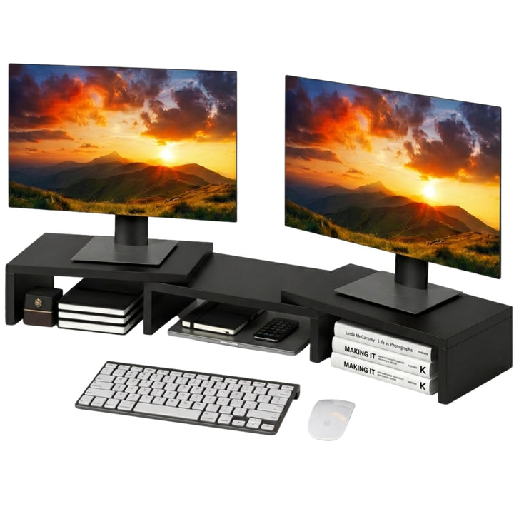 Dual Monitor Stand Riser, Monitorständer, Laptopständer, Schreibtisch-Organisator, Computerständer,