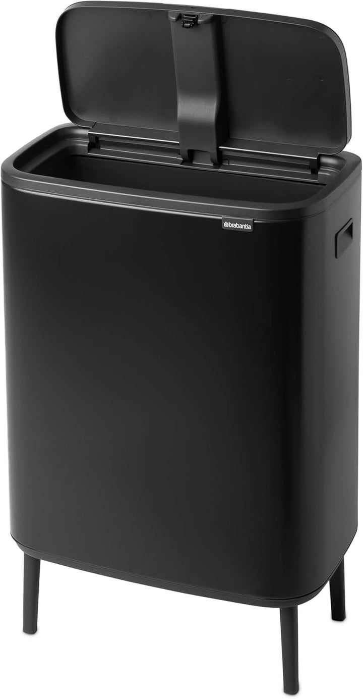 Brabantia Bo Touch Bin HI – 1 x 60L Inneneimer (mattschwarz) Abfall-/Recycling-Kücheneimer mit herau