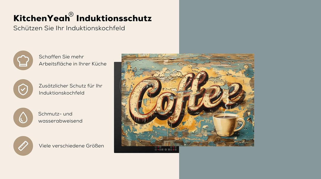 KitchenYeah© Herdabdeckplatte Einteilig Küche Herdabdeckung Induktionsfeld Ceranfeld Herdabdeckplatt