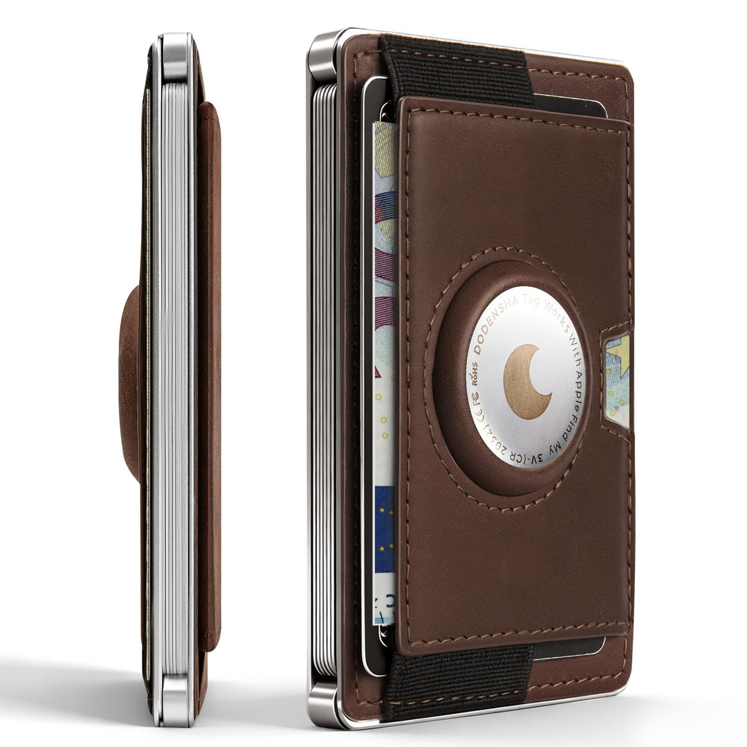 Airtag Slim Wallet Herren mit XXL Münzfach für 15+ Münzen I Kartenetui mit Bargeldfach I Kartenetui