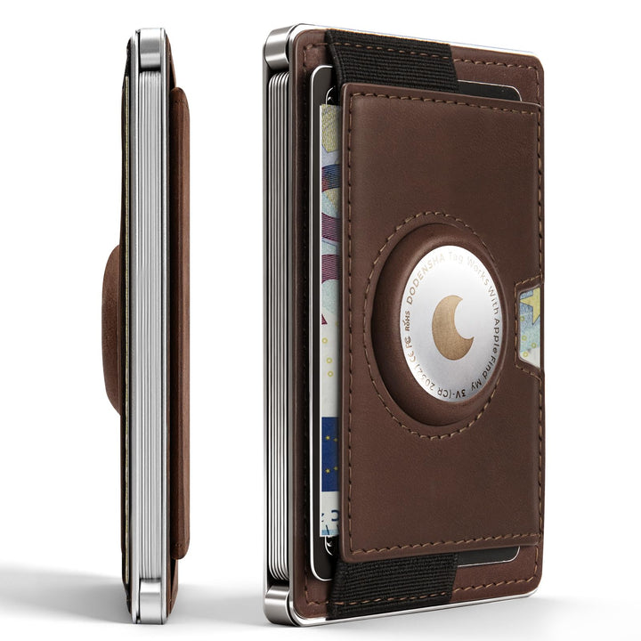 Airtag Slim Wallet Herren mit XXL Münzfach für 15+ Münzen I Kartenetui mit Bargeldfach I Kartenetui