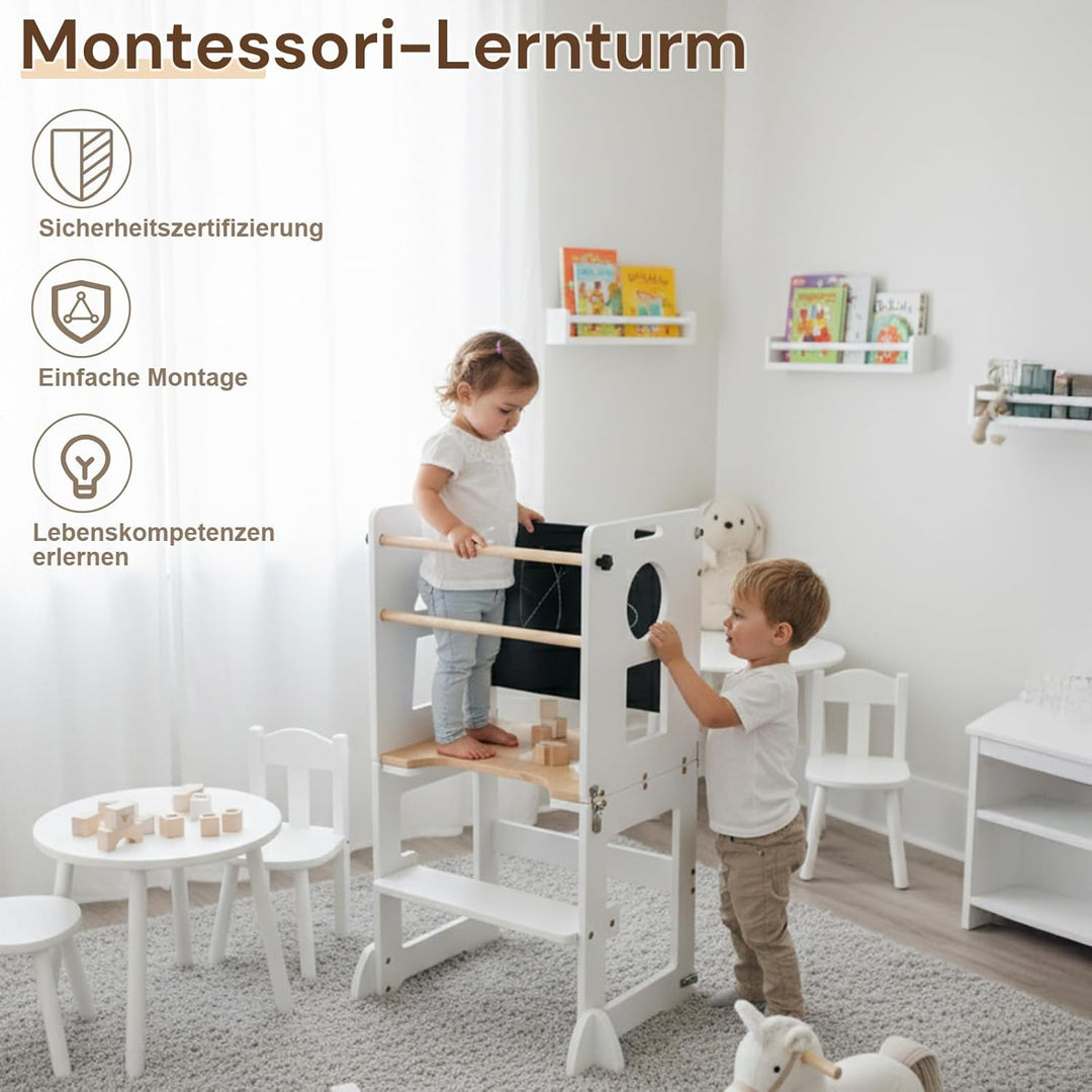 LEADZM Lernturm ab 1 Jahr，Lernturm Klappbar，Montessori Spielzeug ab 1 Jahr，Learning Tower，für Küche