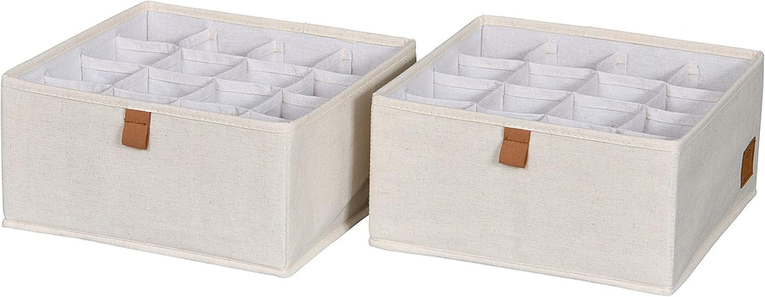 LOVE IT STORE IT Premium Schubladen Organizer 2-teilig - Schrank Organizer aus Stoff - 16 Fächer für