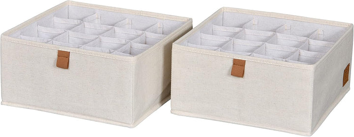 LOVE IT STORE IT Premium Schubladen Organizer 2-teilig - Schrank Organizer aus Stoff - 16 Fächer für