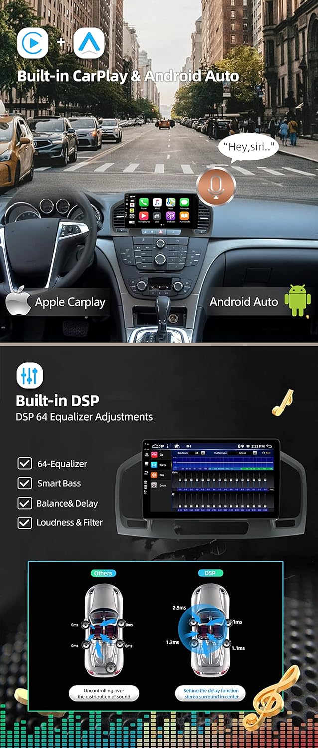 JOYX Android 10 Autoradio Passt für Opel Holden Insignia(2008-2014) - [4G+64G] - [Eingebaut DSP+Carp