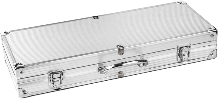 EUROHOME Grillbesteckkasten 5-teilig - Hochwertiges Grillbesteck im Aluminiumkoffer - Koffer 44 x 17