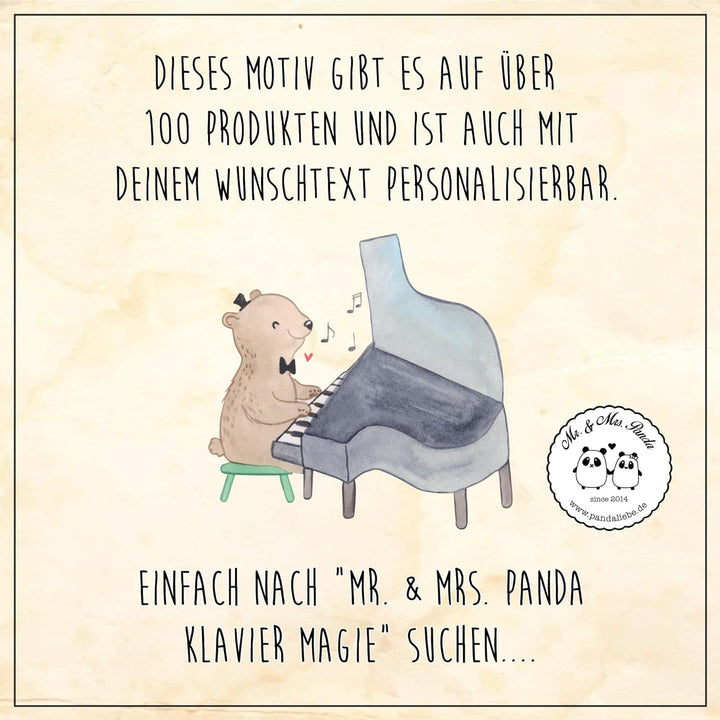 Mr. & Mrs. Panda Shopping Tasche Klavier Magie - Geschenk, Tasteninstrument, Lernen, Elfenbeintasten