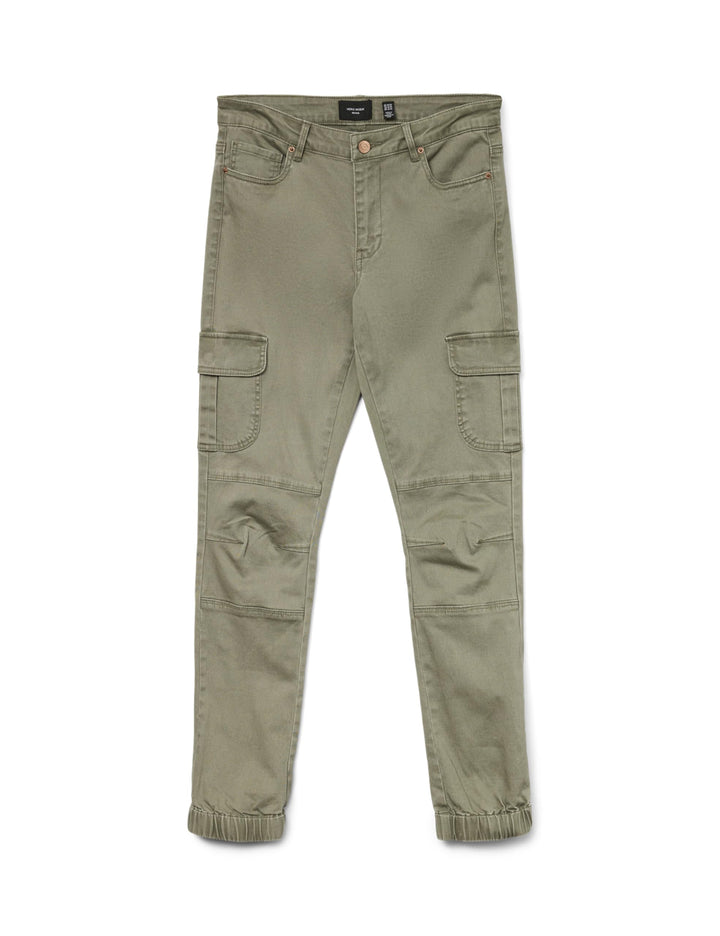 VERO MODA Damen Jeans Hose Stretch Denim Jogger Pants Cargo Stoffhose VMIVY XS / 32L Grün-2, XS / 32