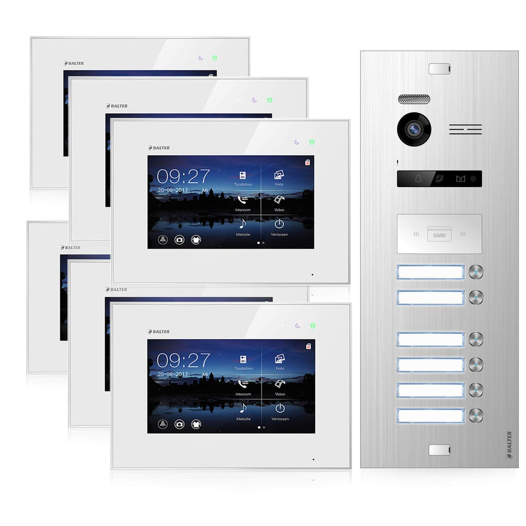 BALTER EVO Video Türsprechanlage ✓ Touchscreen 7 Zoll ✓ Türstation für 6 Familienhaus Türklingel ✓ 2
