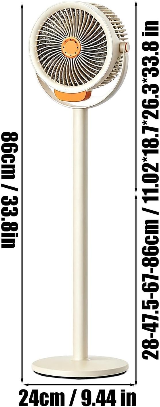 Standventilator Leistungsstarker höhenverstellbarer Luftstrom mit Weiss Battery type, Weiss Battery