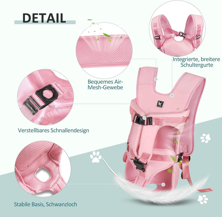 ALLSOPETS Hunderucksack für Mittlere Hunde, Verstellbar und Leicht, Ideal zum Wandern, Radfahren, Re