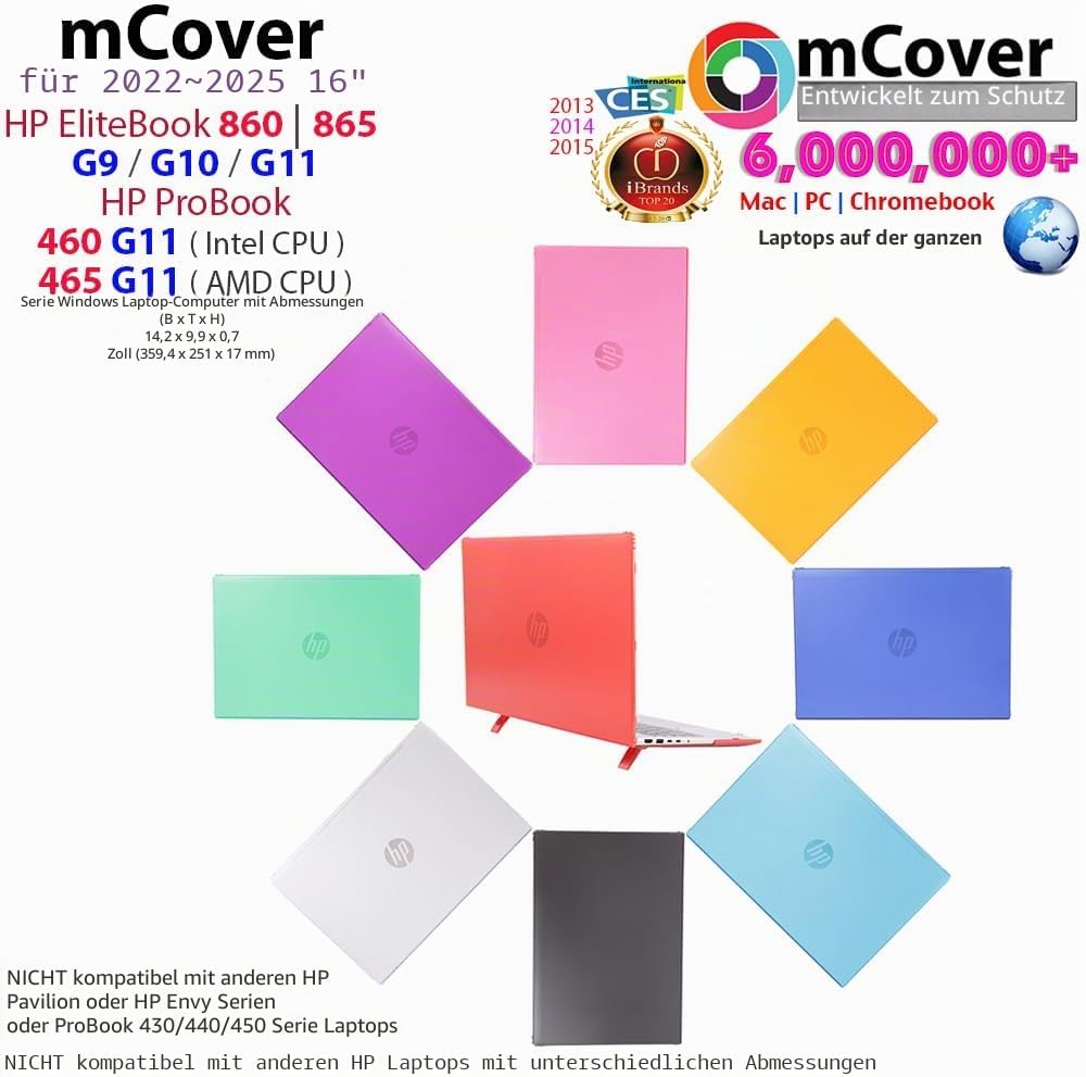 mCover Nur kompatibel mit HP ProBook 460 | 465 G11 &amp; EliteBook 860 | 865 G9 G10 G11 Series Windows N