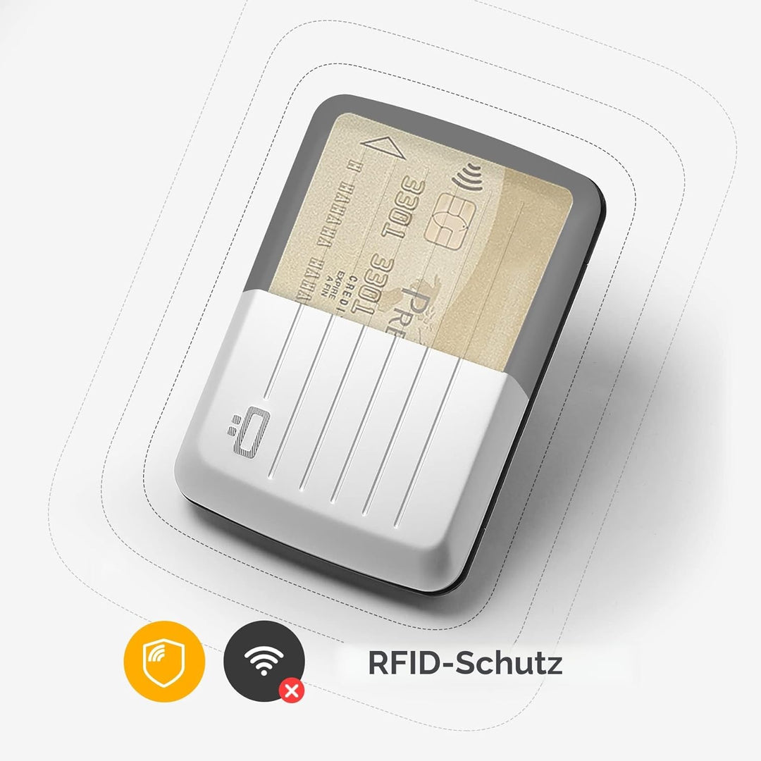 OGON Aluminium Geldbörse Smart Case V2 - Einfache Lagerung - Metallverschluss - Kartenetui mit RFID-