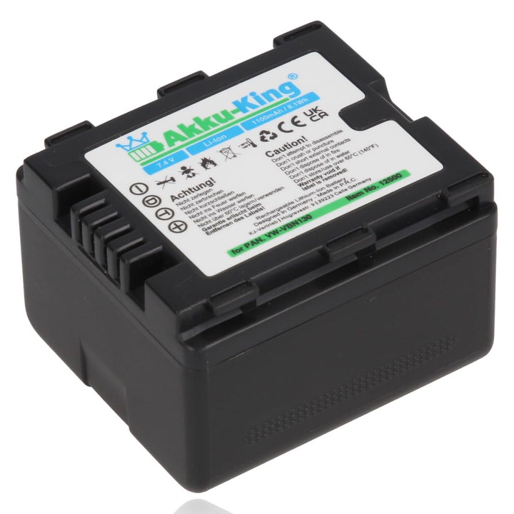 Akku-King Akku kompatibel mit Panasonic VBN130, VBN130E, VBN130E-K, VBN260, VBN260E, VBN260E - Li-Io