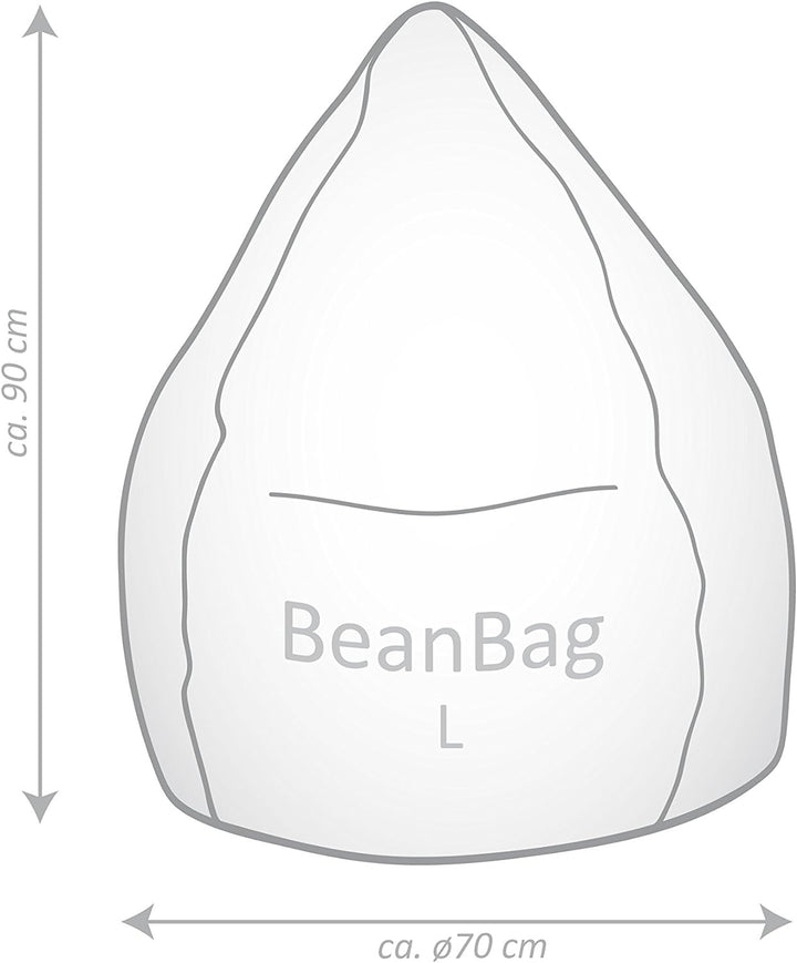 Sitting Point 29940 010 Sitzsack BeanBagEasy L blau 70x90 cm / 120L Blau, 70x90 cm / 120L Blau