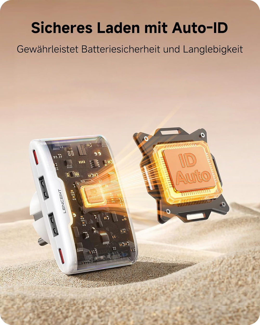 LENCENT Flaches USB C Ladegerät Slim Wandladegerät Netzteil 4-Port Charger dünner Ladestecker Mehrfa