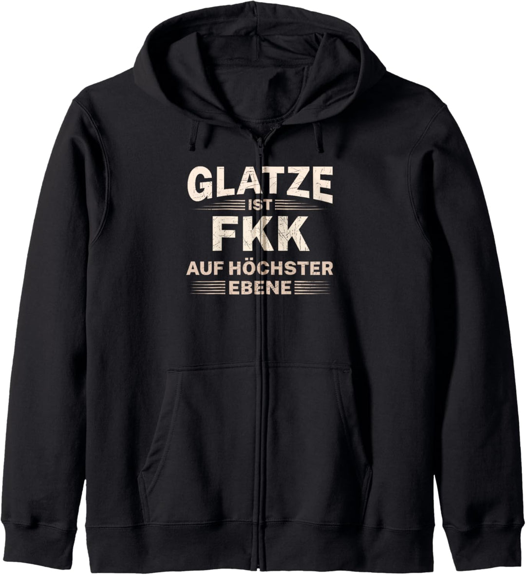 Glatze Glatzenträger Glatzkopf Kahlkopf Witz Geschenk Kapuzenjacke