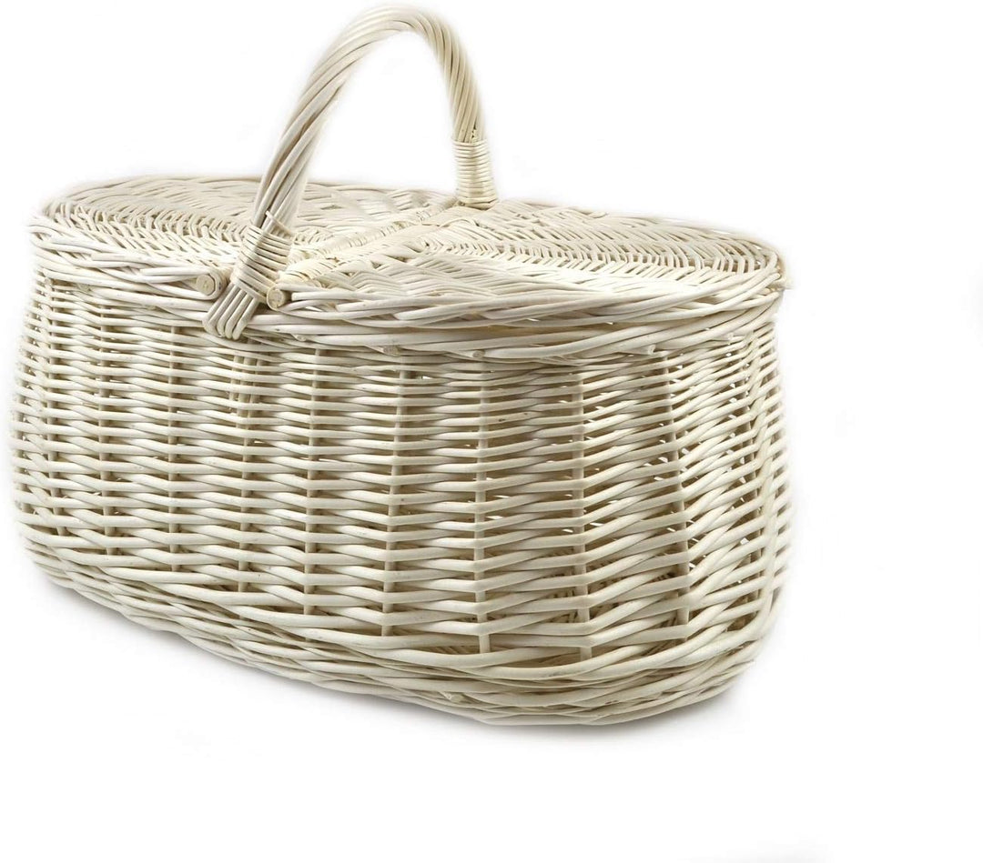 MyBer® Weidenkorb Korb aus Weide mit Stoffeinlage Picknickkorb Pilzkorb Autokorb Ausflugskorb Tragek