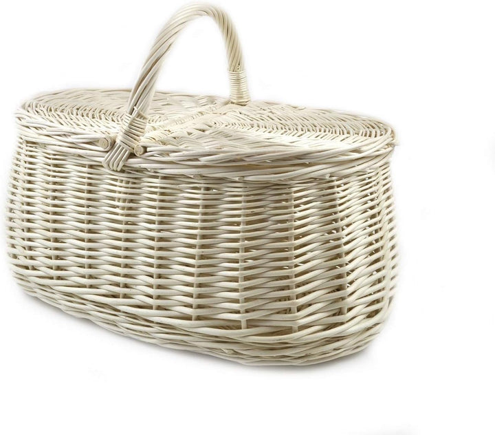 MyBer® Weidenkorb Korb aus Weide mit Stoffeinlage Picknickkorb Pilzkorb Autokorb Ausflugskorb Tragek