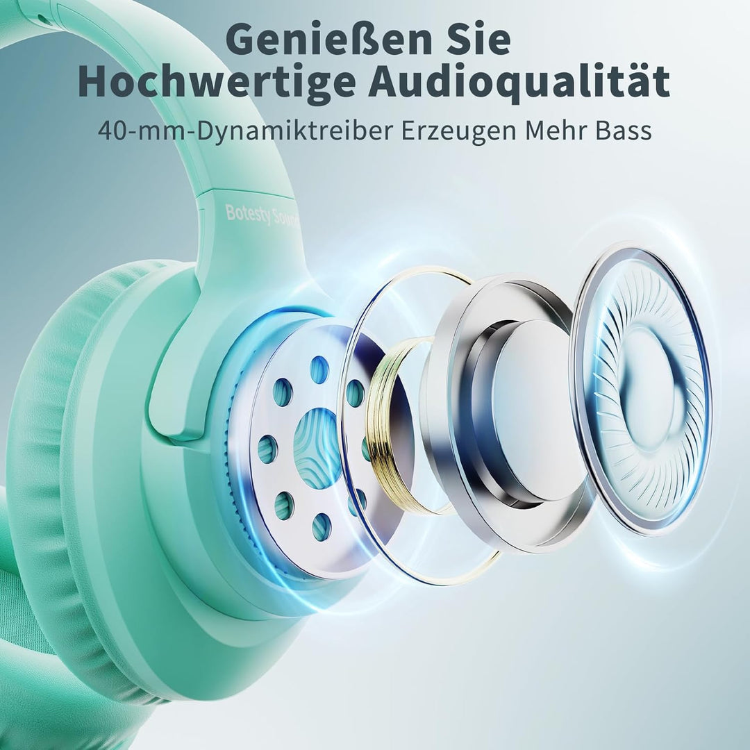 Kopfhörer mit Kabel und Mikrofon, Over-Ear Kabelkopfhörer mit 3,5mm Klinkenstecker, Faltbar Kabelgeb