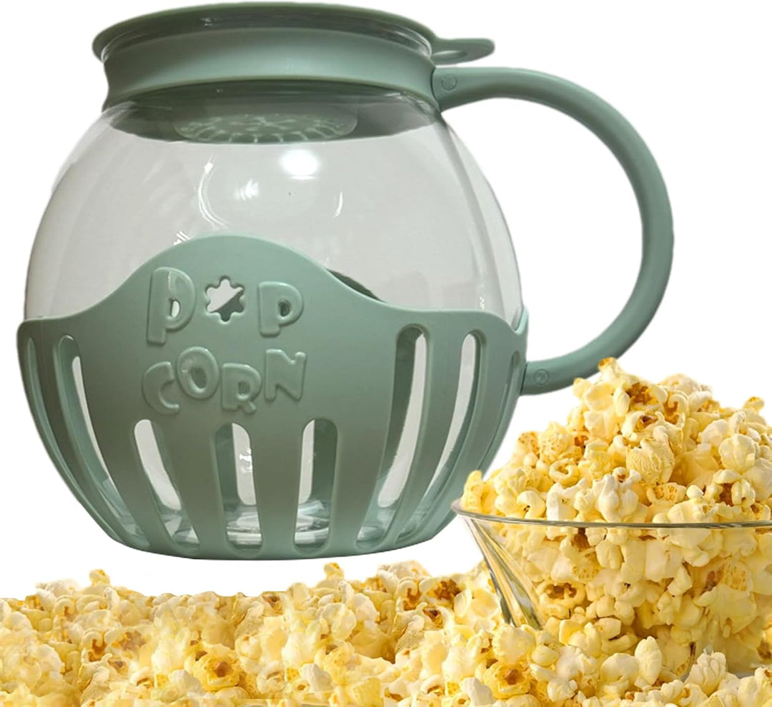 Mikrowellen-Popcorn-Maker | 2,25 Quart Popcorn Kanne Mikrowelle | Popcornmaschine mit Deckel und Gri