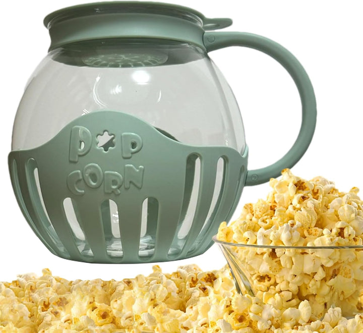 Mikrowellen-Popcorn-Maker | 2,25 Quart Popcorn Kanne Mikrowelle | Popcornmaschine mit Deckel und Gri