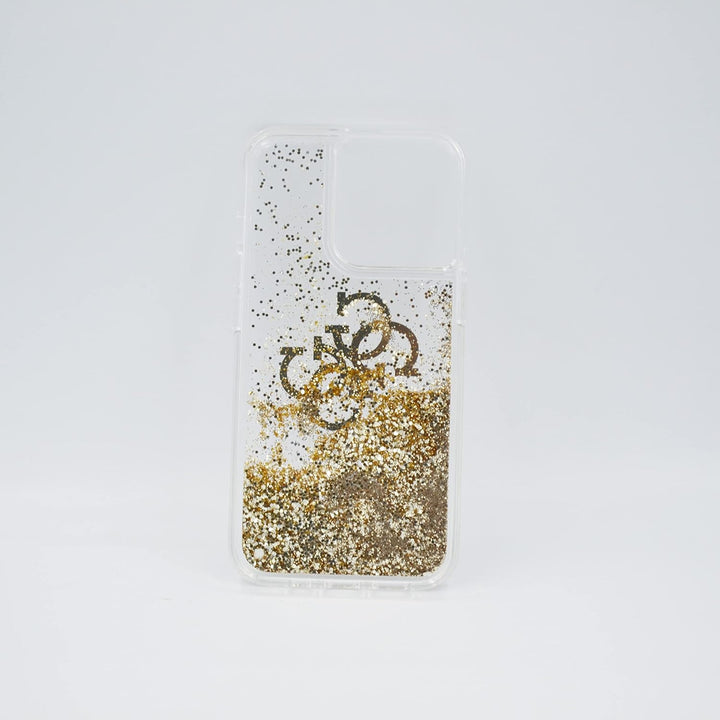 Guess GUHCP13LLG4GGO Hülle für iPhone 13 Pro / 13 6,1" golden 4G Big Liquid Glitter