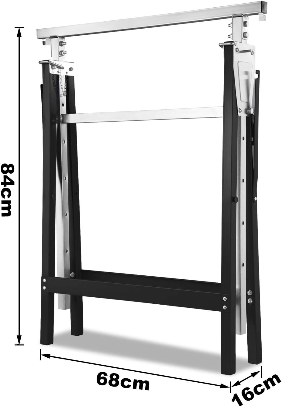 Daromigo Gerüstbock, 2x Unterstellbock 7-fach höhenverstellbar 80-130 cm, klappbar Metallbock Klappb