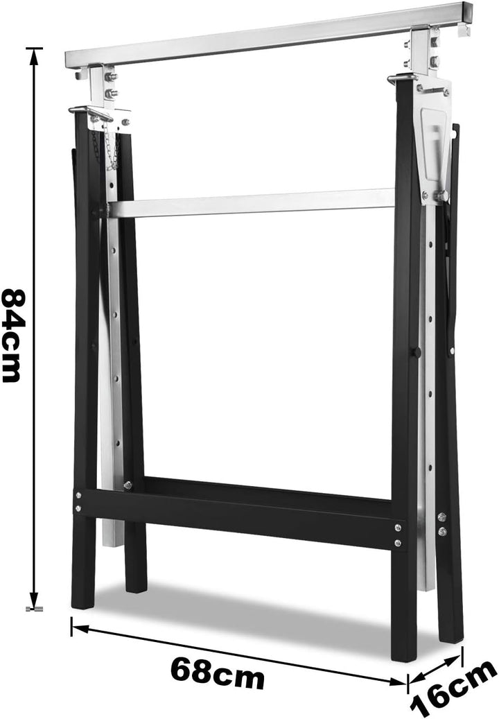 Daromigo Gerüstbock, 2x Unterstellbock 7-fach höhenverstellbar 80-130 cm, klappbar Metallbock Klappb