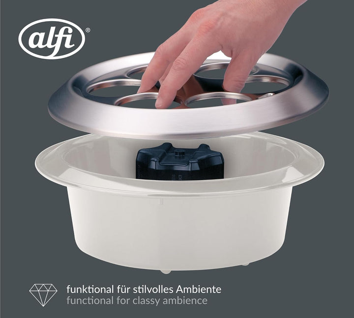 alfi KONFERENZBOY, coconut white, Konferenzkühler aus Kunststoff mit Edelstahlabdeckung, Tischkühler