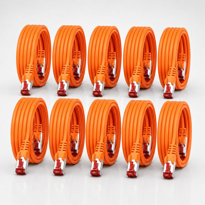 1aTTack.de Cat6 Netzwerkkabel 10 X 2m orange Ethernetkabel Lankabel Cat6 Lan Netzwerk Kabel Sftp Pim